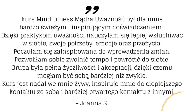 Referencje Kurs Mindfulness