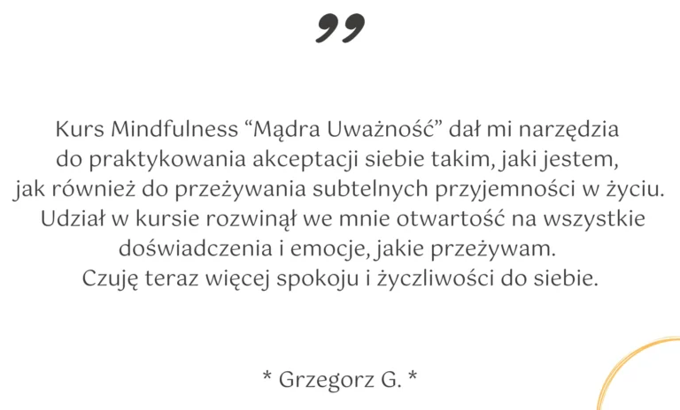 Referencje Kurs Mindfulness