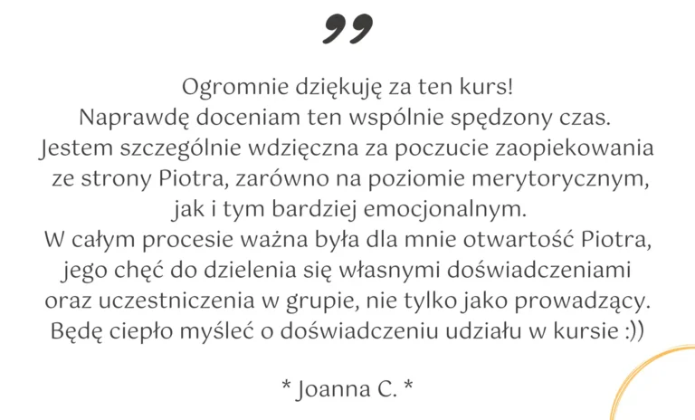 Referencje Kurs Mindfulness